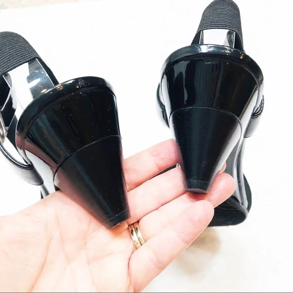 🔥 DKNYC Valentina black patent leather sandals sz9 - Picture 7 of 8